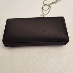 Chic Black Clutch with Silver Chain Bechamel Black Clutch Hard Case 7 X 3 X 2